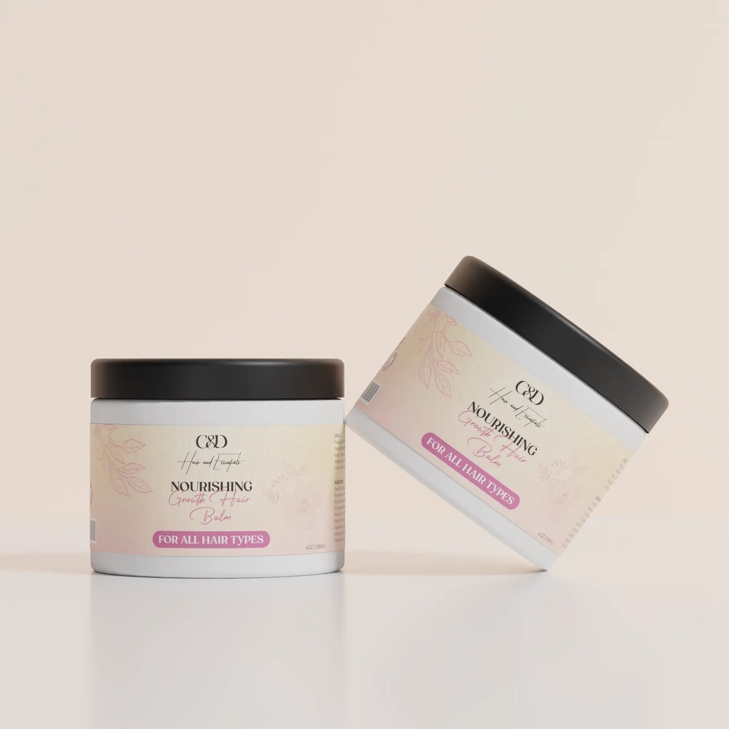 C&D Nourishing Hair Balm shown in two jars for display only; product includes one jar