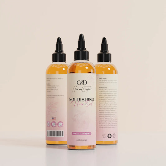 C&D Nourishing Hair Oil for shine, hydration, and strengthening dry hair